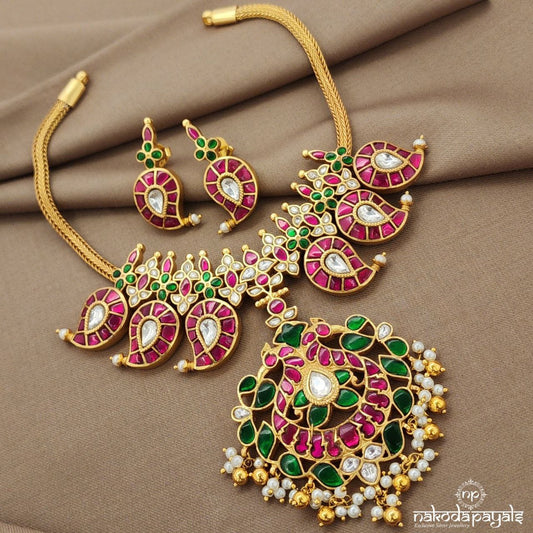 Mango Kundan Neckpiece With Earrings (Gn9103)