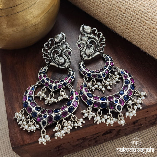 Peacock Pink & Blue Earrings (C3255)