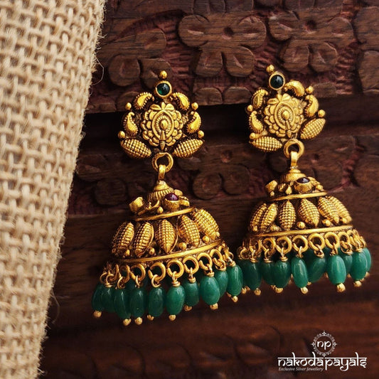 Green Drop Kemp  Jhumka (Ge10222)