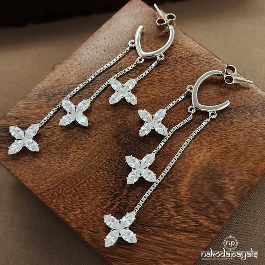 White Floral Earrings (St3627)