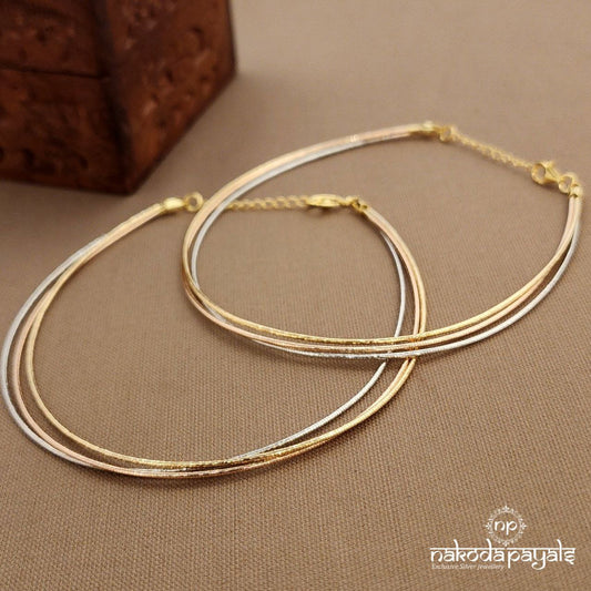 Trio Color Stiff Anklets (A6725)