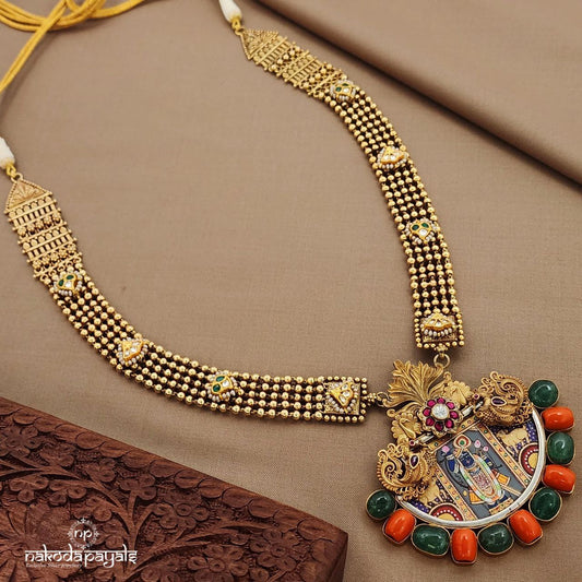 Coral Pearled Kundan Neckpiece (Gn9247)