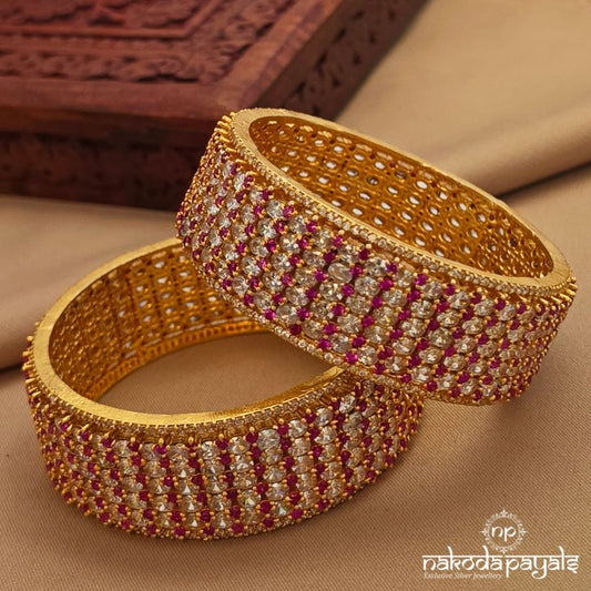 Pink CZ Bangles (2.6) (Gk3277)