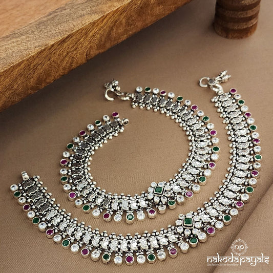 Mango Oxidised Anklets (A6674)