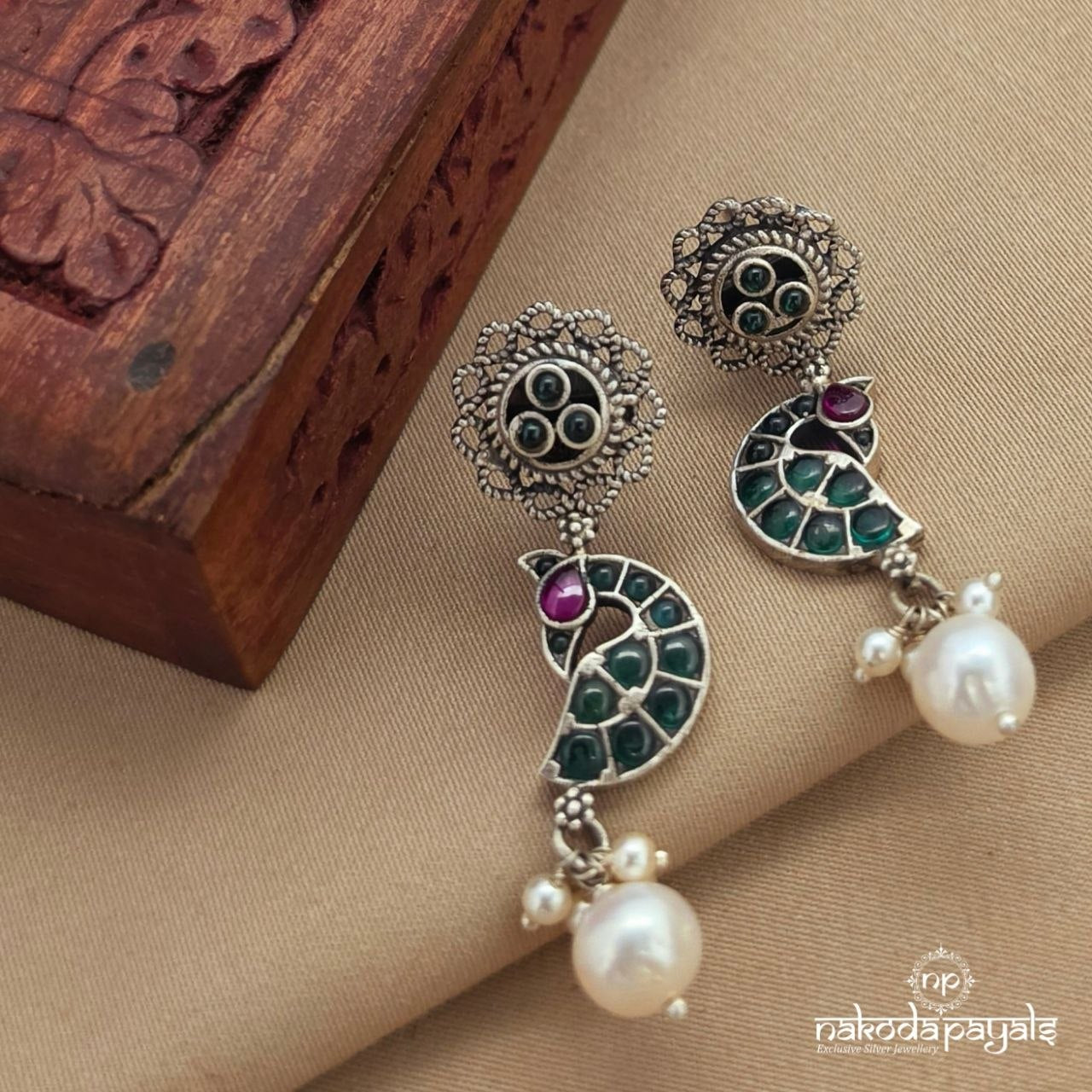 Peacock Drop Earrings (S9670)