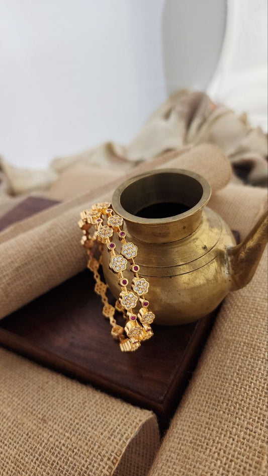 Twinkling Pink Bangles Pair (Gk2960)