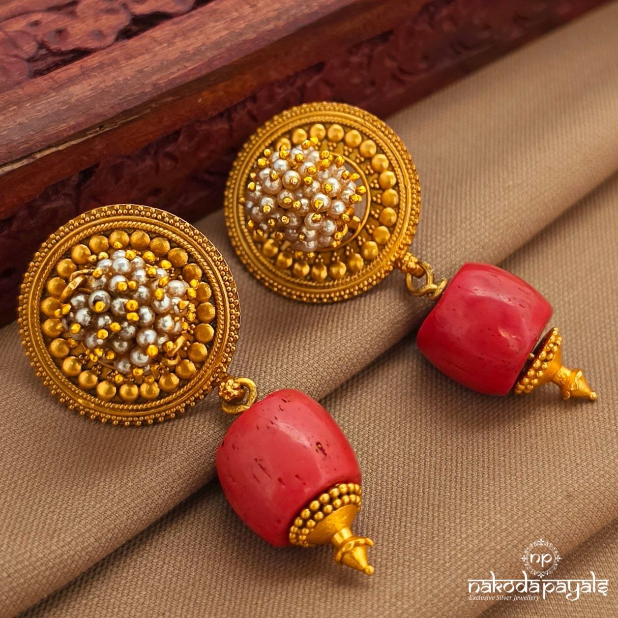Pearled Drop Earrings (Ge10459)
