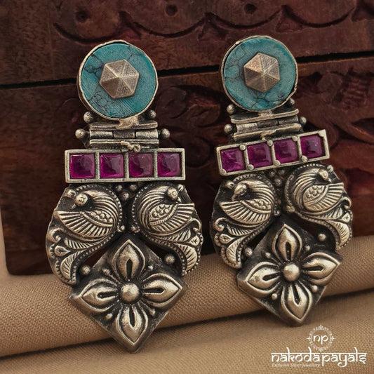 Glorious Turquoise Chandbali (C4278)