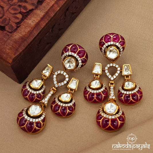 Enemaled Moissanite Earrings (Ge10513)