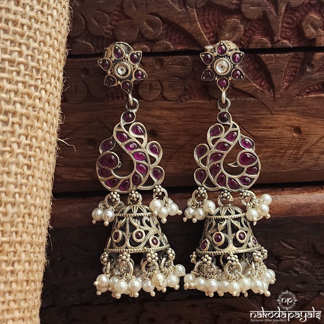 Pinkish Pearled Jhumka (J1485)