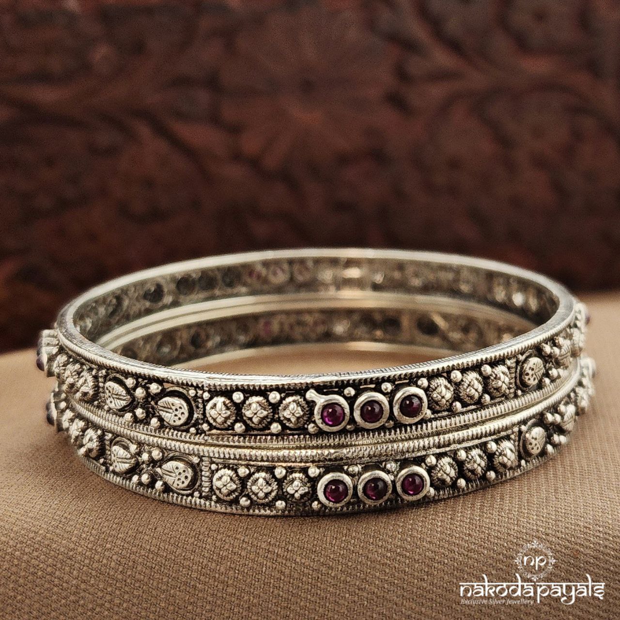 Leafy Pink Bangles (K6237-38)