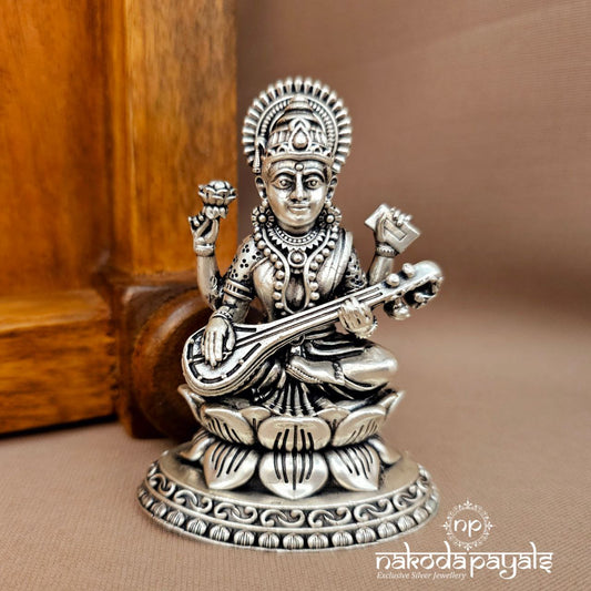 Saraswati With Veena Solid Idol (Aa2457)