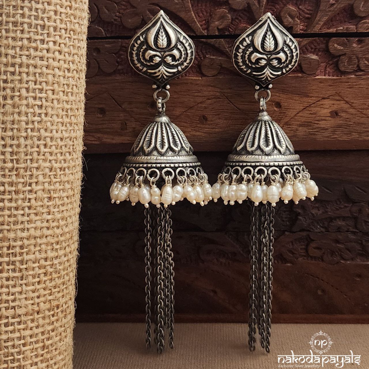 Dangling Pearled Drop Jhumka (J1471)