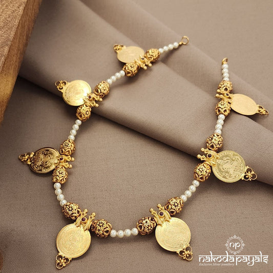 White Pearl Lakshmi Kasu Neckpiece (Gn9300)