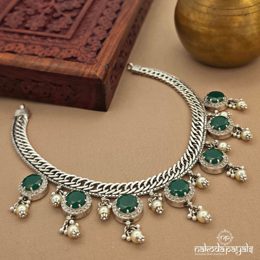 Green Dot Pearl Neckpiece (N11909)