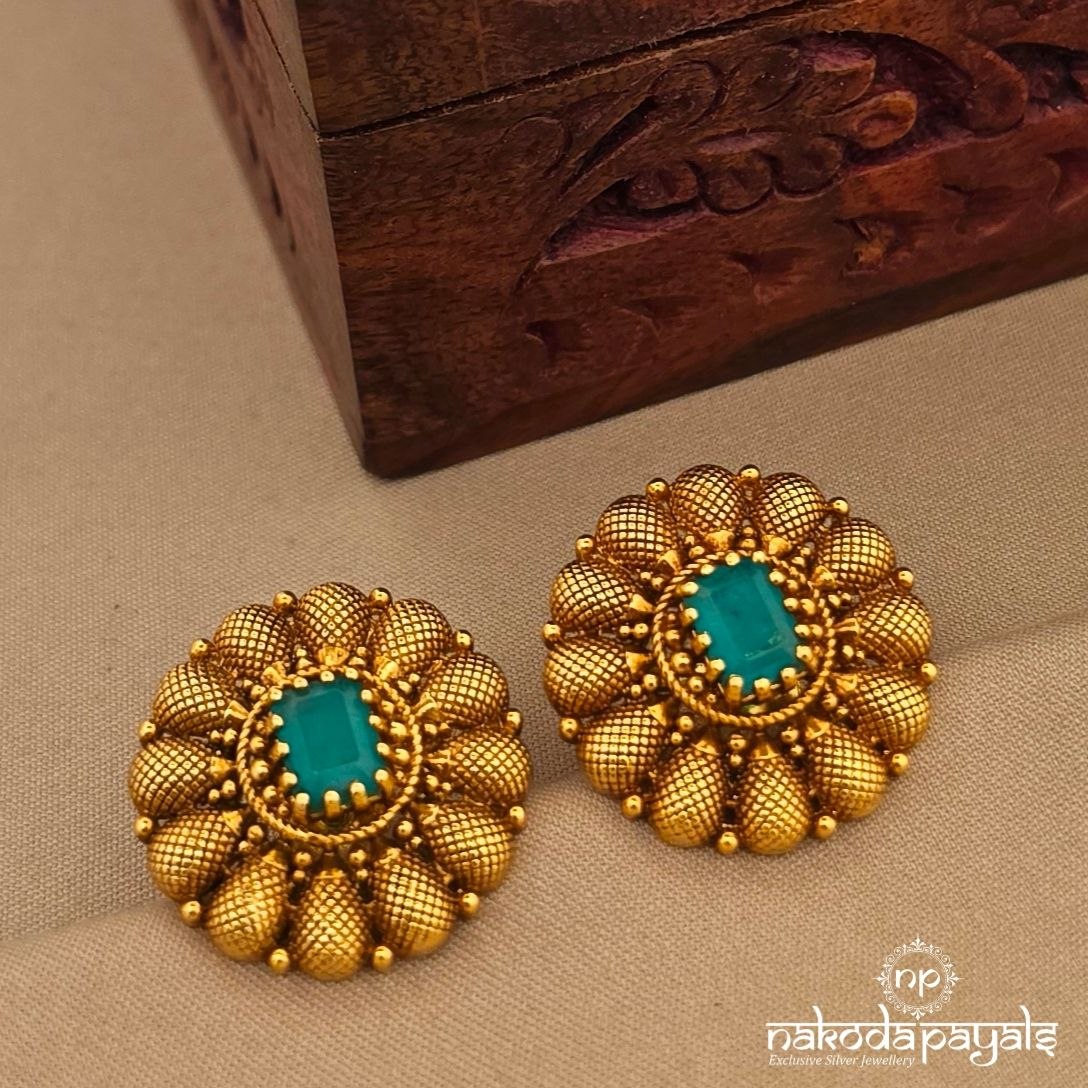 Greenish Floral Earrings (Ge11216)