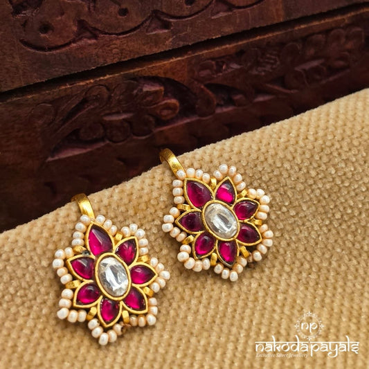 White Floral Pearl Bugadi (Ge11059)
