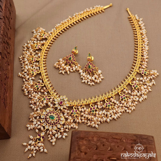 Kemp Peacock Guttapusalu Neckpiece Set (Gn9685)