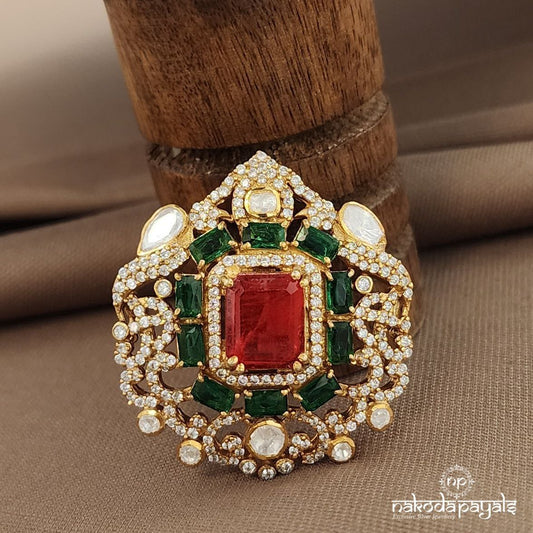 Rectangular Orange Moissanite Pendant (Gp2110)