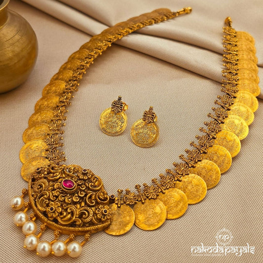 Coin Lakshmi Neckpiece With Earrings (Gn10069)