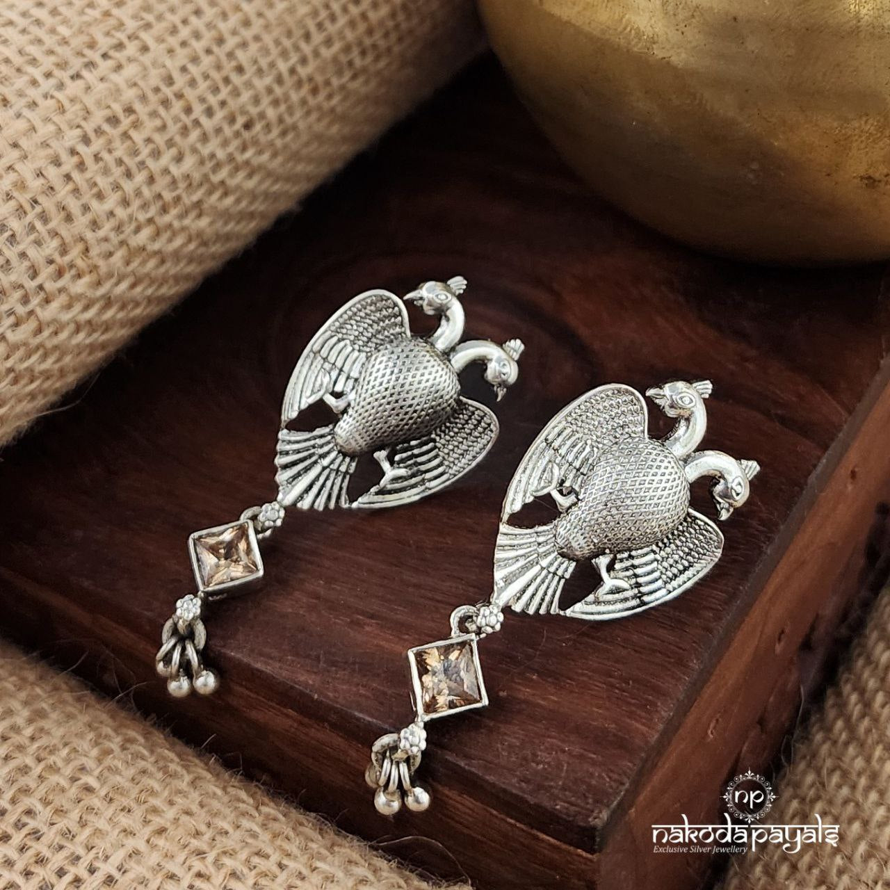 Yellow Gandaberunda Earrings (S3634)