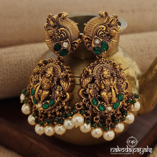 Green Peacock Kundan Earrings (Ge9050)
