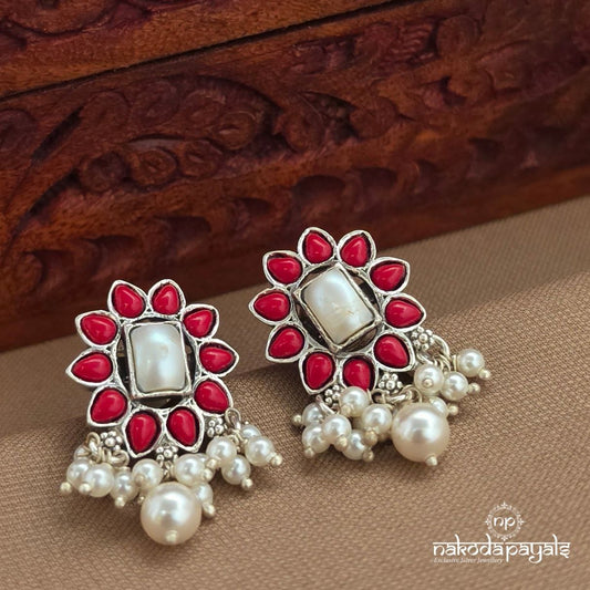 Pearled Rectangular Studs (S9636)