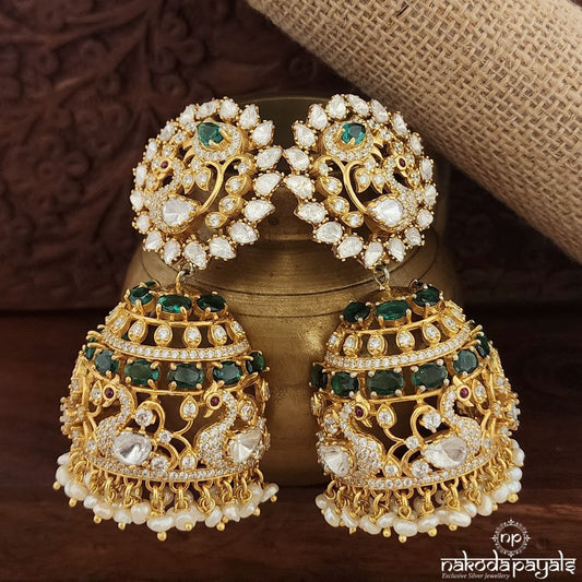 Peacock Moissanite Jhumka (Ge9115)