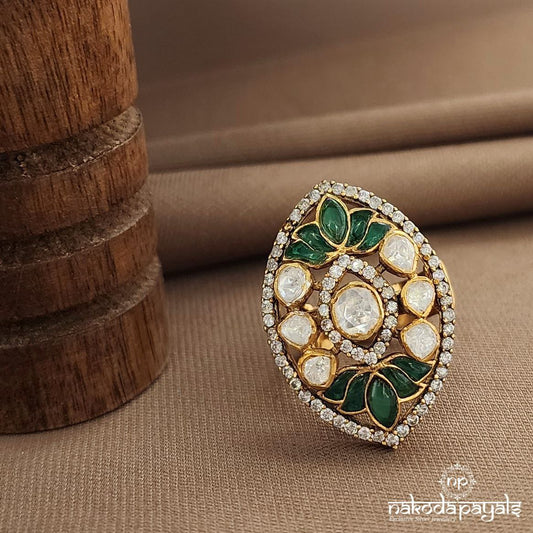 Lotus Moissanite Finger Ring (F2904)