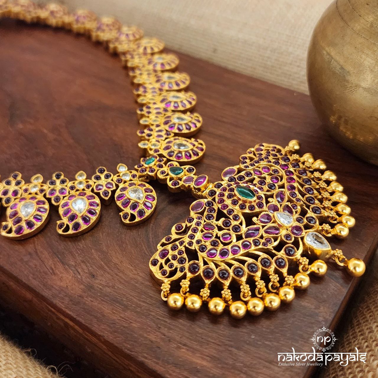 Traditional Twin Peacock Neckpiece (Gn8335)