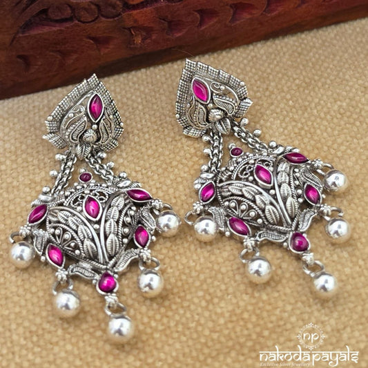Exquisite Pink Ball Drop Chandbali (C4193)