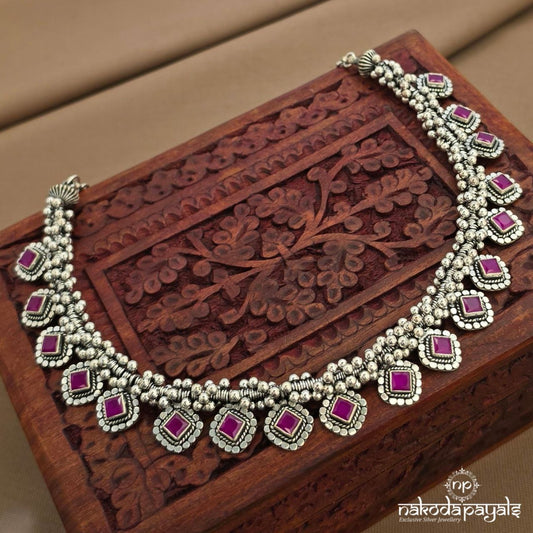 Pink Squarish Neckpiece (N11633)