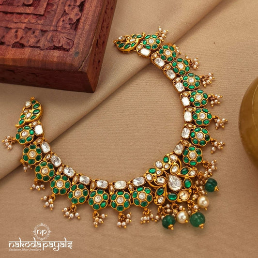 Floral Green Moissanite Neckpiece (Gn10121)