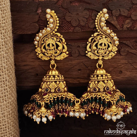 Stylish Multicolor Pearl Lakshmi Jhumka (Ge10022)