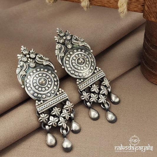 Twin Peacock Drop Earrings (C3657)