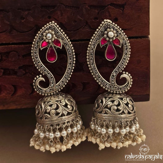 Oxidised Mango Pearly Jhumka (J1790)