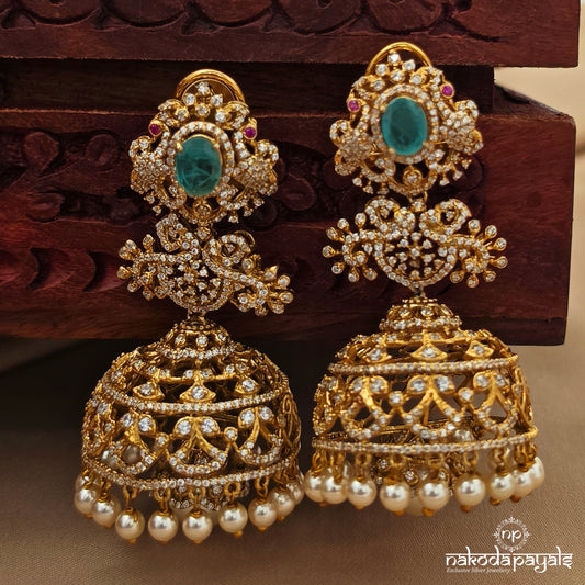 Pearl CZ Exemplary Jhumka (Ge10928)