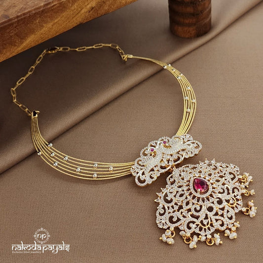 Twin Peacock CZ Red Hasli (Gn9451)