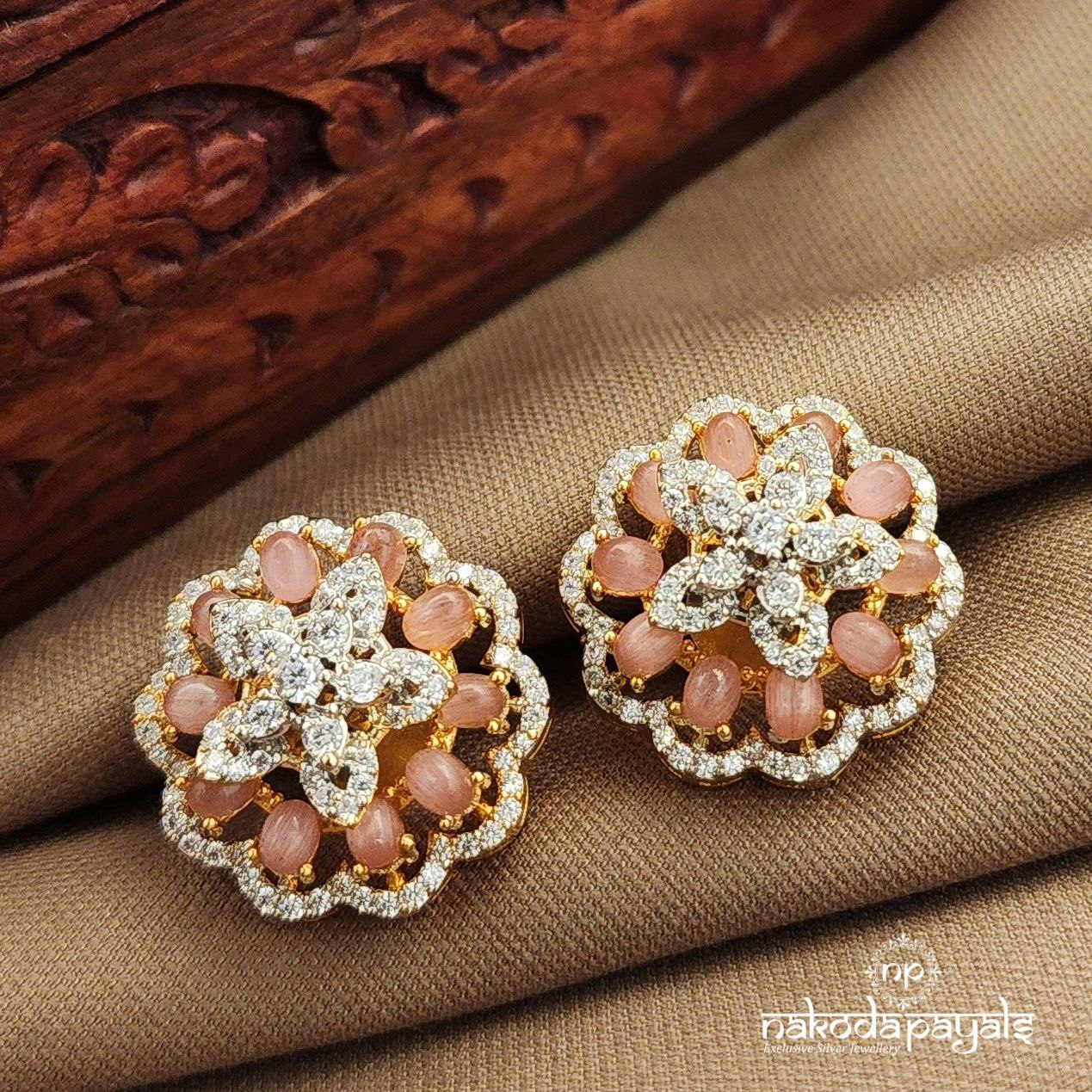 Pink  CZ Studs (Ge10418)