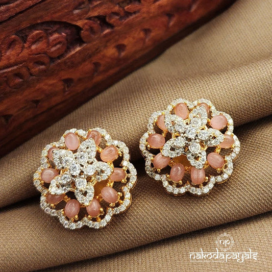 Pink  CZ Studs (Ge10418)