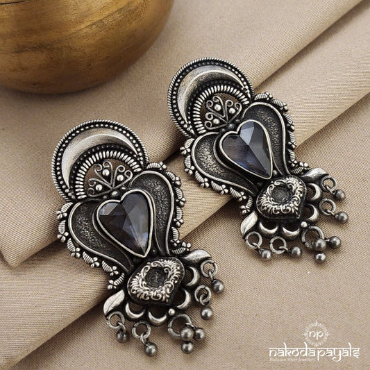 Heart Amethyst Earrings (C3313)