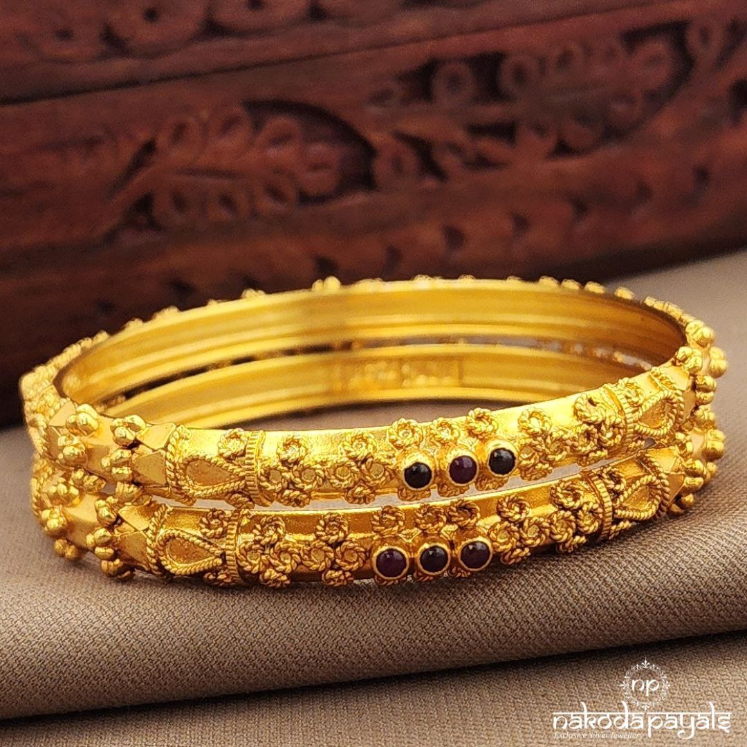 Pink Dotted Bangles (Gk3248-50)