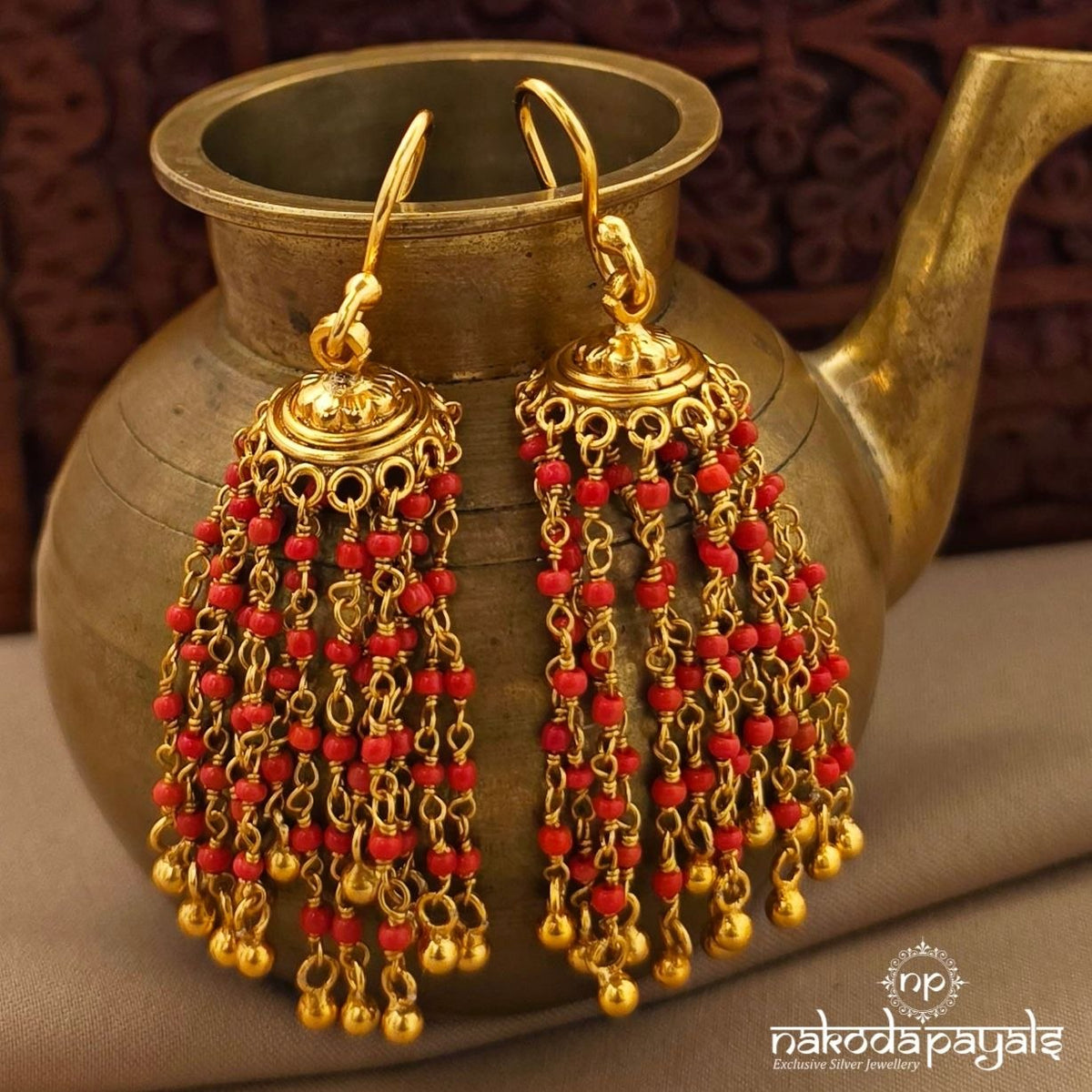 Coral Drop Earrings (Ge11394)
