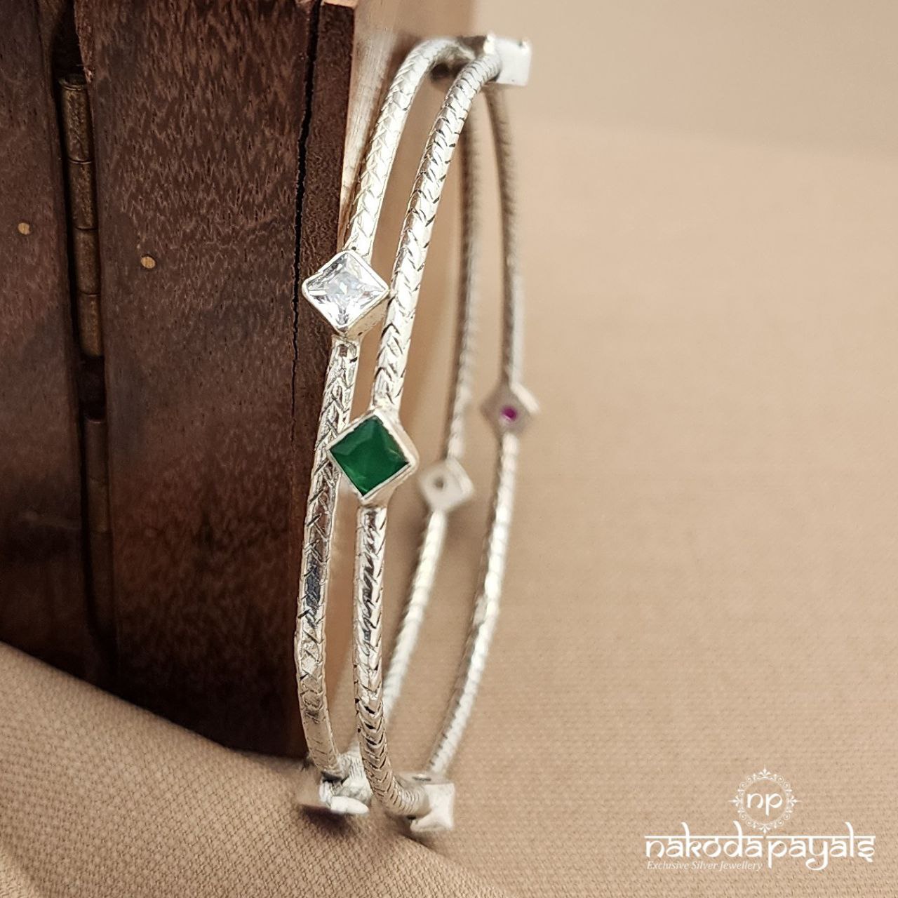 MultiColor Squarish Bangle Pair (K6103)