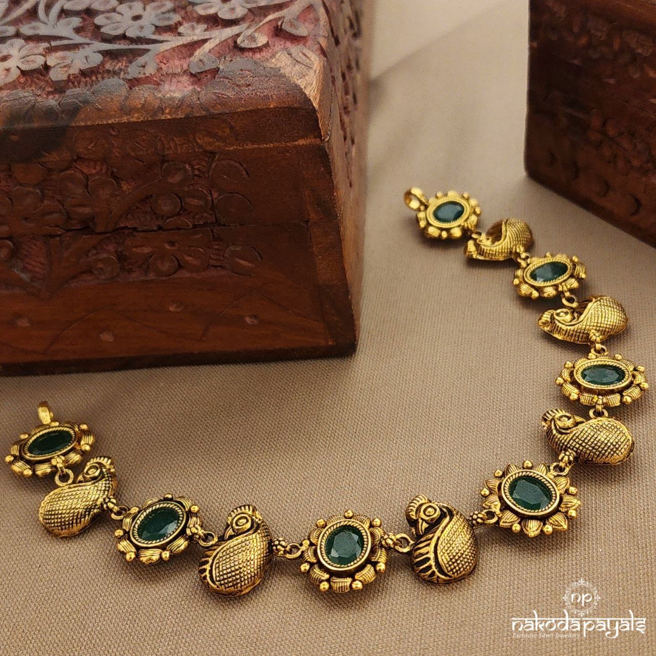 Peacock Emerald Green Neckpiece (Gn9651)