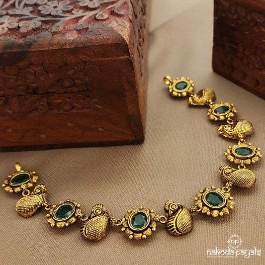 Peacock Emerald Green Neckpiece (Gn9651)