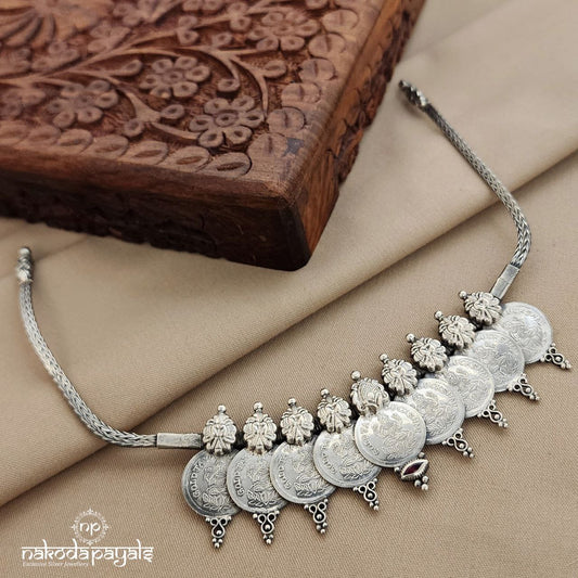 Red Coined Lakshmi Neckpiece (N10918)