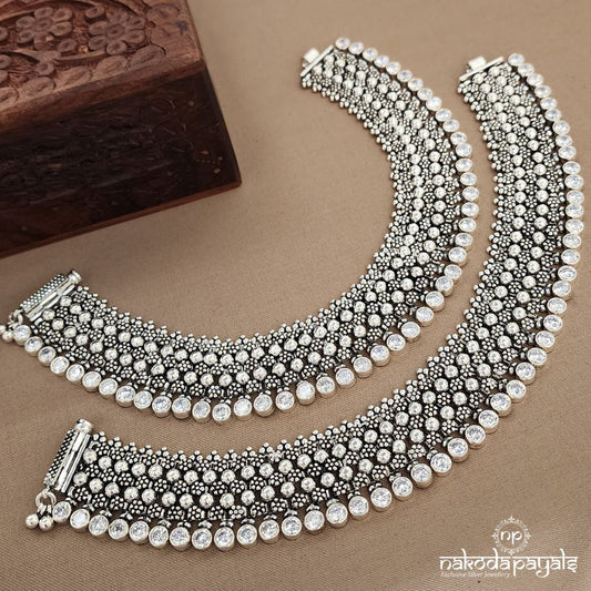 White  Drop Anklets (A6484)