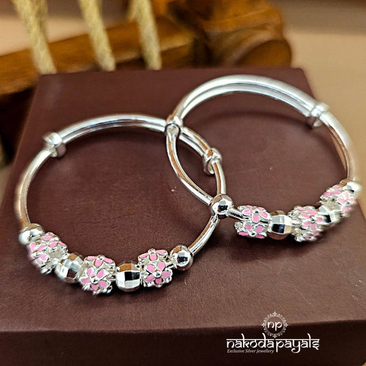 Floral Pink Kada Pair (Ka9447)