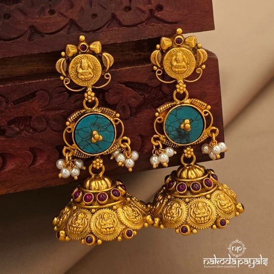 Green Dot  Lakshmi Jhumka (Ge10672)